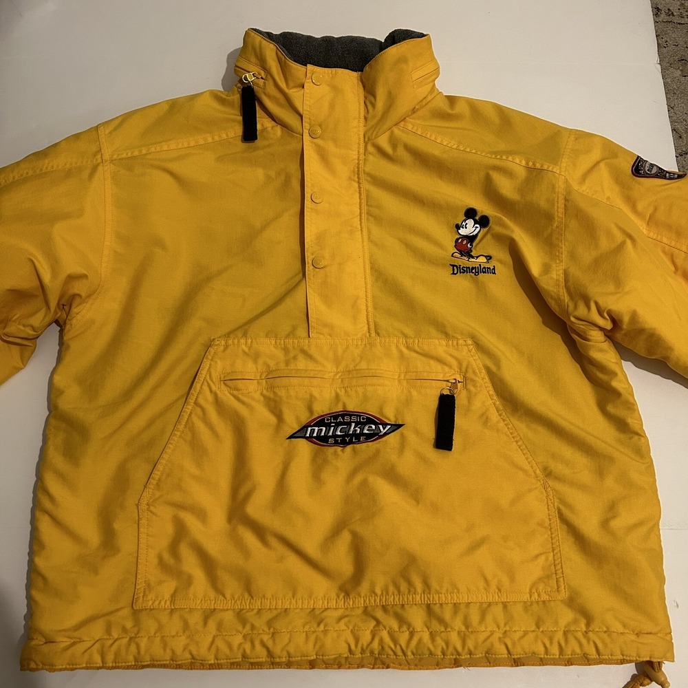 Disneyland Resort Yellow Mickey Mouse Fleece Lined Pullover Jacket Medium